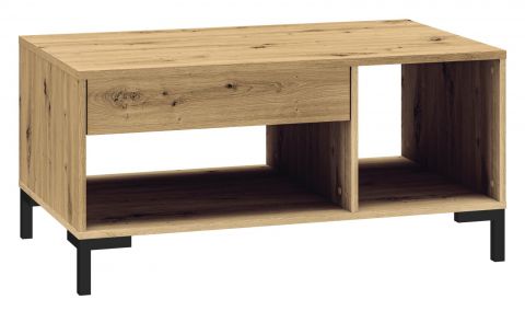 Coffee table Pandrup 21, Colour: Oak - Measurements: 100 x 60 x 48 cm (W x D x H), with 1 drawer and 2 compartments.