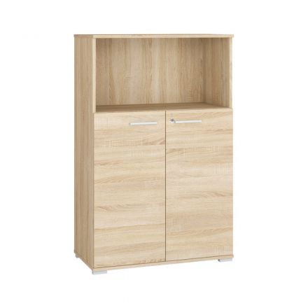 Chest of drawers Tapachula 10, Colour: Sonoma Oak Light - Measurements: 123 x 79 x 40 cm (h x w x d), with 2 doors and 3 compartments
