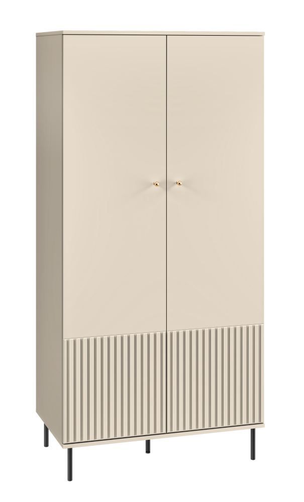 Closet with plenty of storage space Petkula 01, Colour: Light Beige - Measurements: 190 x 92 x 53 cm (H x W x D), with 2 doors and 2 compartments.