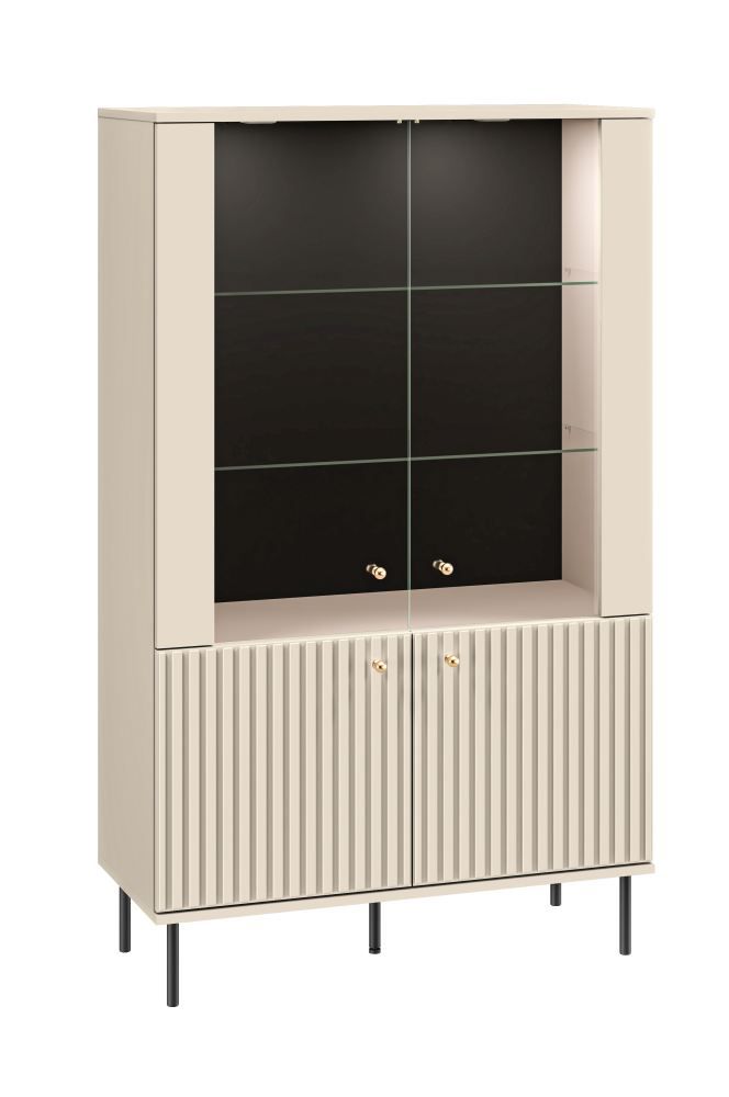 Petkula 03 cabinet, Colour: light beige - measurements: 151 x 92 x 40 cm (H x W x D), with 4 doors and 4 shelves