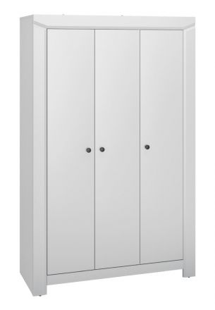 Hinged door cabinet / Closet Sastamala 01, Colour: Silver Grey - Measurements: 201 x 127 x 52 cm (H x W x D), with 3 doors and 5 compartments.