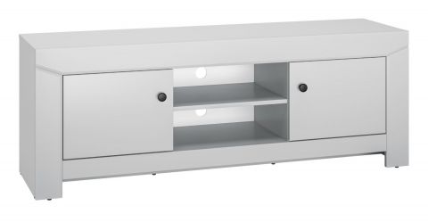 TV base cabinet Sastamala 08, Colour: silver Grey - measurements: 56 x 153 x 42 cm (H x W x D), with 2 doors and 4 compartments.