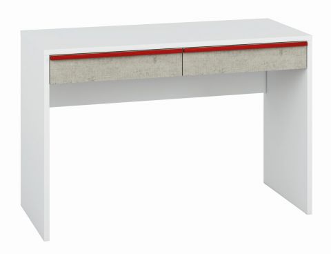 Children's room - Desk Connell 09, Colour: White / Grey Light - Measurements: 79 x 120 x 51 cm (H x W x D), with 2 drawers