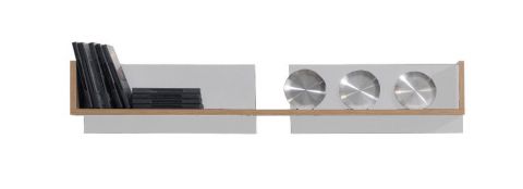 Suspended rack "Tinlot" 13, White / Walnut - Measurements: 20 x 110 x 24 cm (H x W x D)