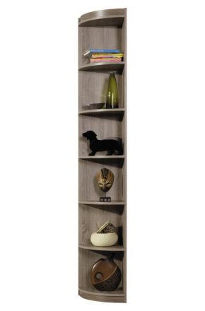 Corner shelf "Kontich" 03, Colour: Oak Truffle - Measurements: 212 x 35 x 35 cm (H x W x D)