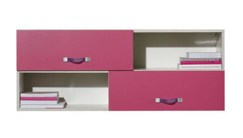 Children's room - Wall unit "Felipe" 12, Pink / White - Measurements: 45 x 115 x 30 cm (H x W x D)