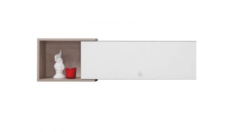 Wall cabinet Lede 13, Colour: Grey / Oak / White - Measurements: 30 x 110 x 25 cm (H x W x D)