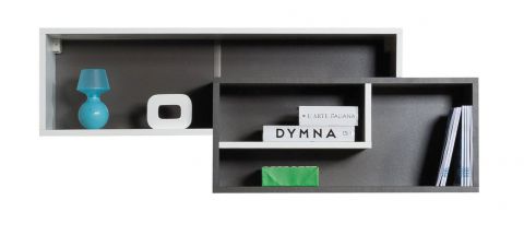 Suspended shelf Ohey 10, Colour: Grey / White - Measurements: 43 x 115 x 25 cm (h x w x d)