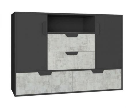 Children's room Chest of drawers Sprimont 07, Colour: Dark Grey / Grey - Measurements: 85 x 120 x 40 cm (h x w x d)