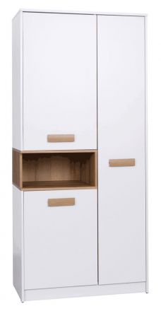 Closet with plenty of storage space Fafe 01, Colour: Oak Riviera / White - Measurements: 195 x 88 x 54 cm (H x W x D), with a clothes rail and 8 compartments.
