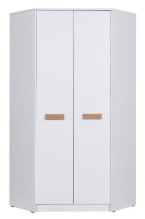 Corner Closet with lots of storage space Fafe 08, Colour: Oak riviera / White - Measurements: 195 x 91 x 91 cm (H x W x D), with 2 clothes rails and 10 compartments