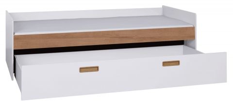 Single bed with storage Fafe 09, Colour: Oak riviera / White - Lying area: 90 x 200 (w x l)