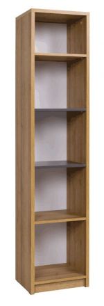 Bookcase Valbom 02, Colour: Oak Riviera / White / Graphite - Measurements: 180 x 40 x 35 cm (H x W x D)