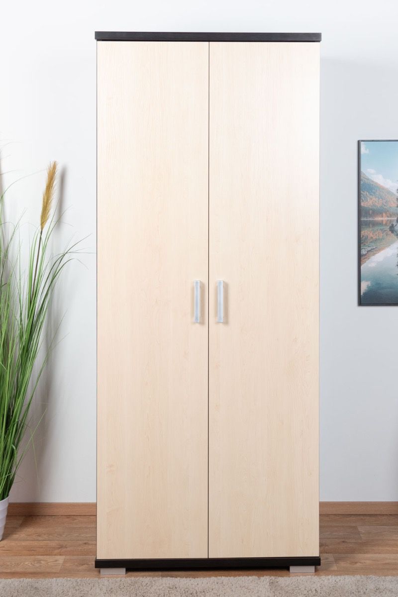 Hinged door cabinet / Wardrobe Trelew 34, Colour: Wenge / Maple - 193 x 80 x 57 cm (h x w x d)
