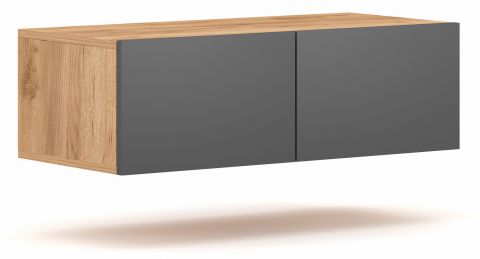 Wall cabinet Kladruber 02, Colour: Oak / Grey - Measurements: 25 x 80 x 35 cm (H x W x D)