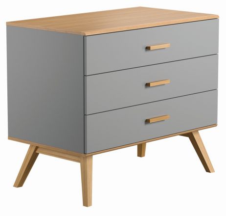 Chest of drawers Skady 07, Colour: Grey / Oak - Measurements: 87 x 100 x 58 cm (h x w x d)