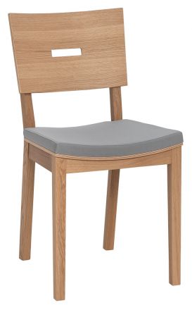 Chair upholstered, solid oak, Colour: Oak - Measurements: 86 x 43 x 50 cm (H x W x D)