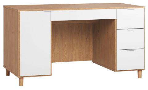 Desk Arbolita 06, Colour: Oak / White - Measurements: 78 x 140 x 67 cm (H x W x D)