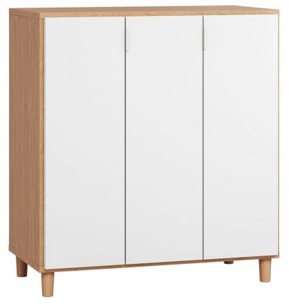 Chest of drawers Arbolita 10, Colour: Oak / White - Measurements: 100 x 90 x 47 cm (H x W x D)