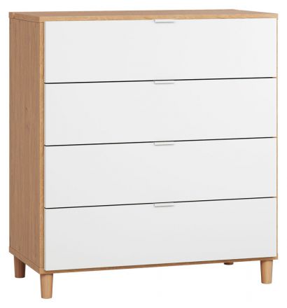 Arbolita 12 chest of drawers, Colour: Oak / White - measurements: 100 x 90 x 47 cm (h x w x d)