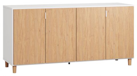 Arbolita 30 chest of drawers, Colour: White / Oak - Measurements: 78 x 160 x 47 cm (h x w x d)