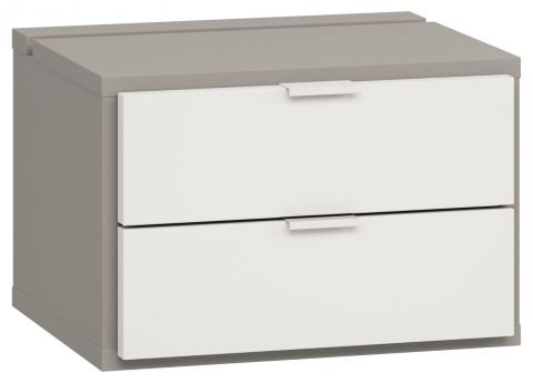 Night dresser Bellaco 20, Colour: Grey / White - Measurements: 32 x 45 x 40 cm (H x W x D)