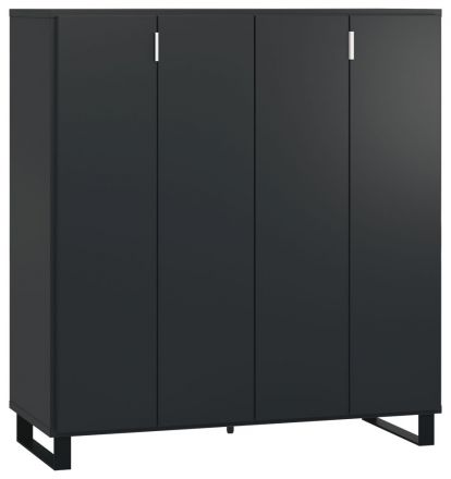 Bar cabinet Chiflero 03, Colour: Black - Measurements: 122 x 112 x 47 cm (H x W x D)