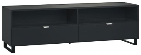 Chiflero 11 TV base cabinet, Colour: Black - Measurements: 56 x 180 x 47 cm (H x W x D)