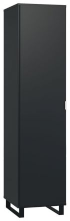 Hinged door cabinet / Wardrobe Chiflero 12, Colour: Black - Measurements: 195 x 47 x 57 cm (H x W x D)
