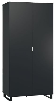 Hinged door cabinet / Wardrobe Chiflero 13, Colour: Black - Measurements: 195 x 93 x 57 cm (H x W x D)