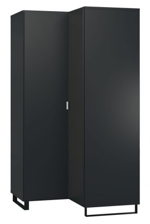 Hinged door closet / Corner closet Chiflero 14, Colour: Black - Measurements: 195 x 102 x 104 cm (H x W x D).
