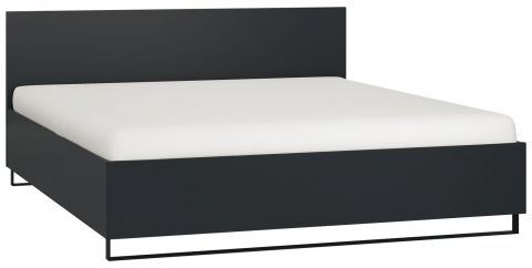 Double bed Chiflero 18 incl. slatted frame, Colour: black - Lying surface: 180 x 200 cm (w x l)