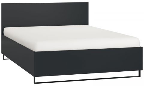 Double bed Chiflero 20 incl. slatted frame, Colour: black - Lying surface: 140 x 200 cm (w x l)