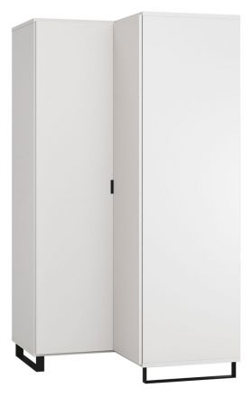 Hinged door cabinet / Corner wardrobe Chiflero 39, Colour: White - Measurements: 195 x 102 x 104 cm (H x W x D)