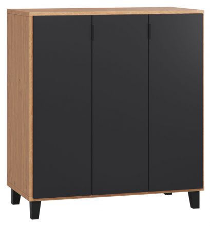 Dresser Leoncho 06, Colour: Oak / Black - Measurements: 100 x 90 x 47 cm (h x w x d)