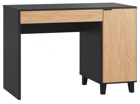 Desk Leoncho 27, Colour: Black / Oak - Measurements: 78 x 110 x 57 cm (H x W x D)
