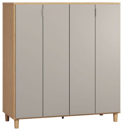 Bar cabinet Nanez 03, Colour: Oak / Grey - Measurements: 122 x 112 x 47 cm (H x W x D)