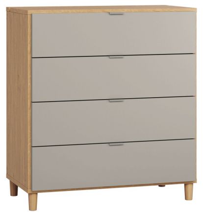 Dresser Nanez 08, Colour: Oak / Grey - Measurements: 100 x 90 x 47 cm (h x w x d)
