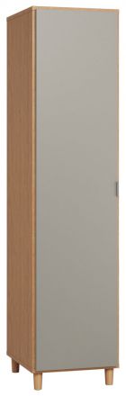 Hinged door cabinet / Wardrobe Nanez 12, Colour: Oak / Grey - Measurements: 195 x 47 x 57 cm (H x W x D)