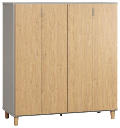 Bar cabinet Nanez 25, Colour: Grey / Oak - Measurements: 122 x 112 x 47 cm (H x W x D)