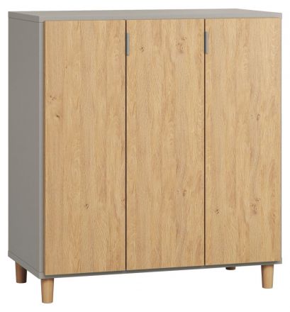 Chest of drawers Nanez 28, Colour: Grey / Oak - Measurements: 100 x 90 x 47 cm (H x W x D)