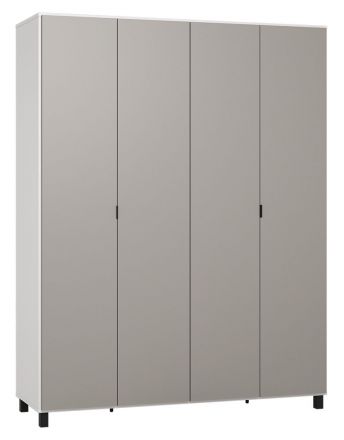 Hinged door closet / Wardrobe Pantanoso 15, Colour: White / Grey - Measurements: 239 x 185 x 57 cm (H x W x D)