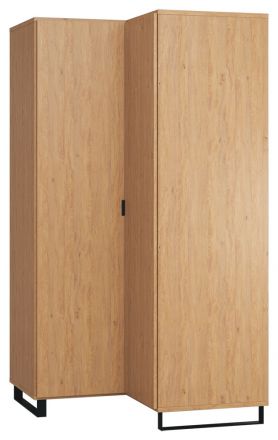 Hinged door cabinet / Corner wardrobe Patitas 14, Colour: Oak - Measurements: 195 x 102 x 104 cm (H x W x D)