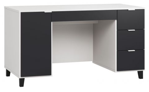 Desk Vacas 02, Colour: White / Black - Measurements: 78 x 140 x 67 cm (H x W x D)