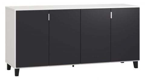 Vacas 04 Chest of drawers, Colour: White / Black - Measurements: 78 x 160 x 47 cm (H x W x D)