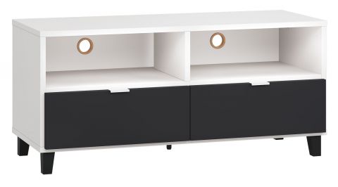 TV base cabinet Vacas 10, Colour: White / Black - Measurements: 56 x 120 x 47 cm (H x W x D)