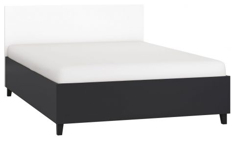 Double bed Vacas 46 incl. slatted frame, Colour: black / white - Lying surface: 140 x 200 cm (w x l)