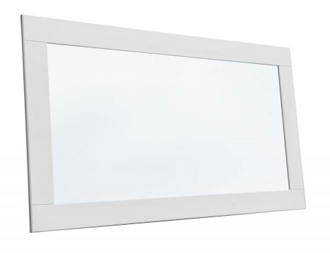 Mirror Gyronde 27, solid pine wood wood wood wood wood, White lacquered - 130 x 47 x 2 cm (H x W x D)