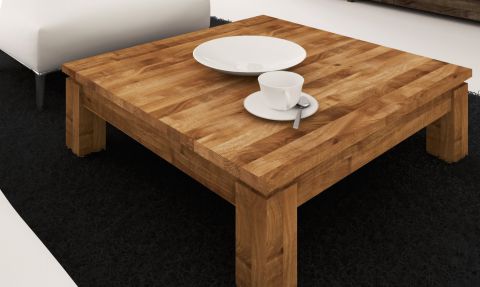 Coffee table Tasman 19 solid oiled Wild Oak - Measurements: 60 x 60 x 40 cm (W x D x H)