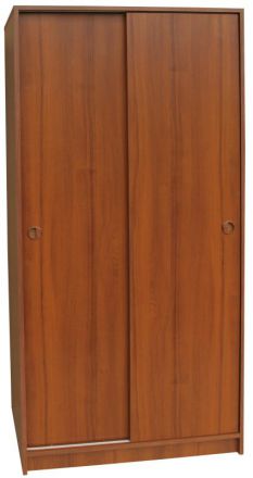 Sliding door wardrobe / Wardrobe Plata 02, Colour: Nut - 191 x 90 x 55 cm (H x W x D)